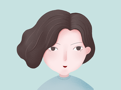 Aunt‘s head portrait logo 插图 插画练习