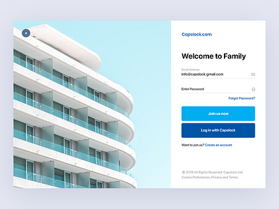 Login Page button social clean modern minimal create account forget design ui ux flat material solid interaction join color gradient login signup sign in password email typography register registration field user interface experience web website webdesign page