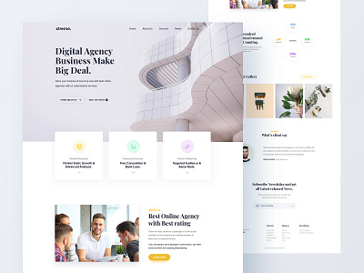 Digital agency landing page business agency corporate freelance code developer gatsby saas marketing product homepage home market interaction modern interface experience bootstrap landing page bundle react next html css responsive template theme psd js typography logo flat ui ux user web website webdesign