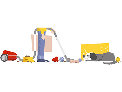 Cleaning Up character design illustration jukkapylväs vector