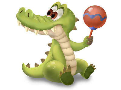 Casual alligator art casual game character design flat illustration photoshop