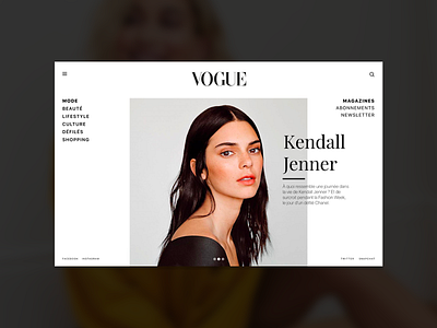Vogue — Redesign concept 002 design fashion minimalism mode paris typography ui vogue web webdesign