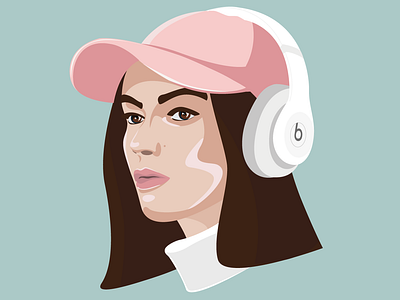 Beats girl beats draw headphone illustration illustrator look mode music vector