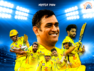 Chennai Super Kings 2020 cricket cricketposter manipulation photoshop psd sports sportsposter