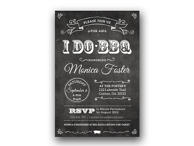 Chalkboard Bridal Shower Invitation