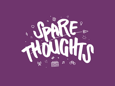 Spare Thoughts bike boombox cards chat hand lettering icons lightbulb poker radio rocket spare5