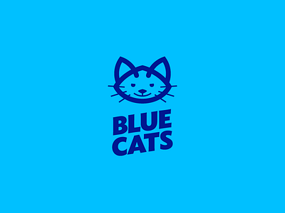 Bluecats Soccer Logo blue brand cat ears ideal sans slanted type soccer whiskers