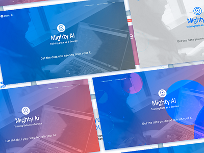 Mighty AI Website Mockups concepts fullscreen single page web