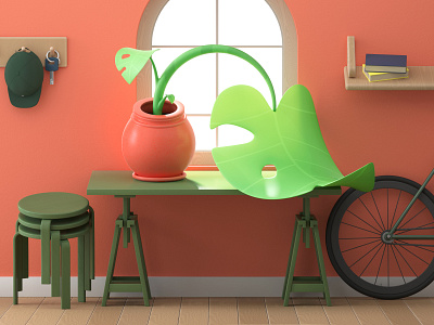 Monstera 3d 3d artist 3dillustration cinema4d design illustration