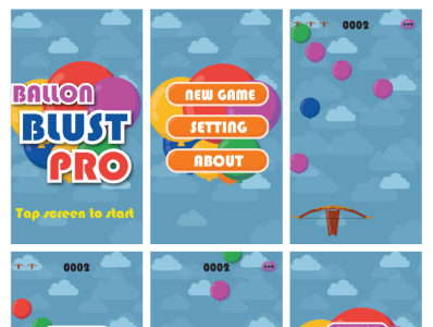 Pro Ballon Blust 2D game 2d art android app design app art flat design game art games design icon illustration pop up ui unity3d ux vector