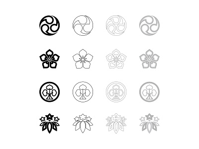Japanese family crests art crests decorate design icon illustration japanese kamon symbols traditional art vector