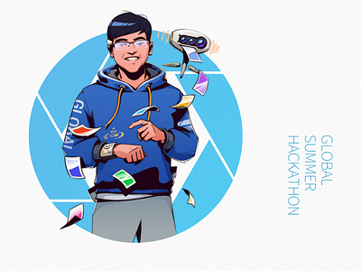 Tech-Hack theme portrait illustration series