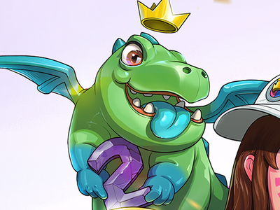 DVA&Baby Dragon clash royale drawing fanart game art illustration overwatch