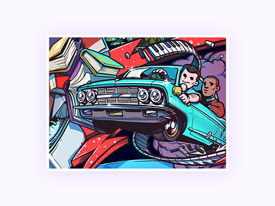 Style dev-Colour drawing film greenbook illustration movie poster