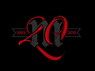 Mafia 20 - Anniversary badge 20 bug mafia koma koma studio lettering music typograpgy