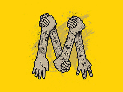 M 26 illustration koma koma studio lettering m tattoos the type collective urban