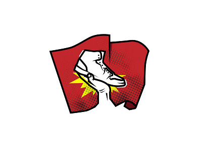Viva La Kicks (icon / wip) flag illustration kicks koma koma studio logo retro revolution viva