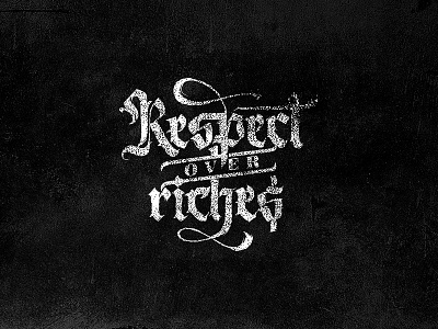 Respect over Riche$ apparel koma koma studio krack lettering respect streetwear