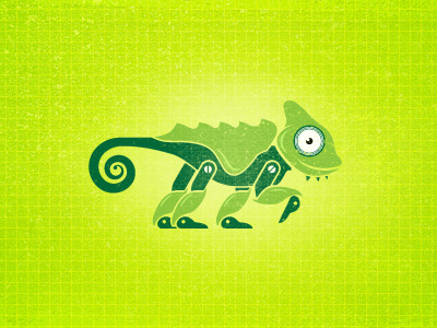 Techy Chameleon (WIP) chameleon gadgets hi tech icon koma koma studio logo