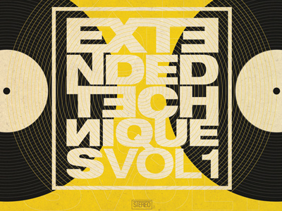 Extended Techniques cd cover hip hop koma koma studio package print typography