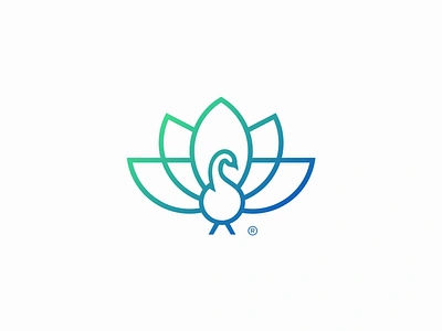 Peacock Pod bird birdlogo brand branding illustration lineart logo logodesign lotus mark minimal monoline nature peacock pod symbol