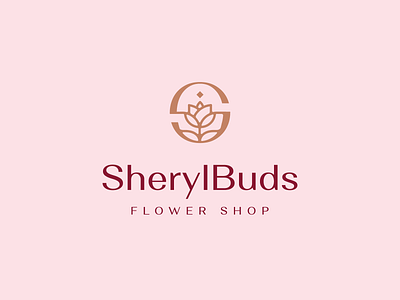 SherylBuds brand branding creative design elegant florist flower icon illustration logo logo mark logotype mark modern simple vector