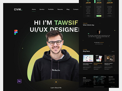 Portfolio landing page design graphic design landing page portfolio website ui uiux web design website design