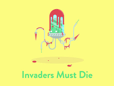 Invaders Must Die alien doom illustration invader laser space