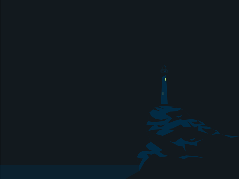 Don't Follow the Lights—WIP animation gif glow illustration light lighthouse nautical night ocean sea