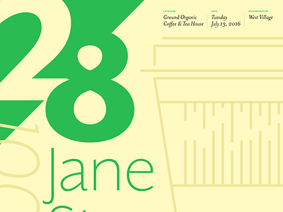 28 Jane St.—Address A Day address geography graphic icons illustration location nyc type typographic typography