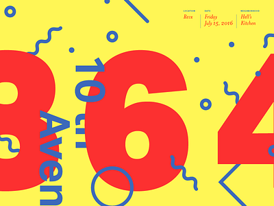 864 10th Ave.—Address A Day address geometric graphic illustration location nyc pattern type typographic typography