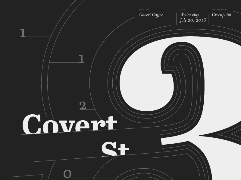3 Covert St.—Address A Day address geometric graphic illustration line linear location nyc type typographic typography