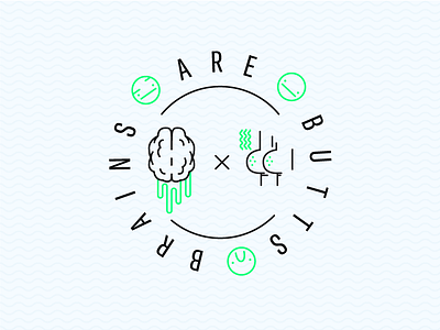 Brains Are Butts badge brain butt design health icon line logo type typography vector