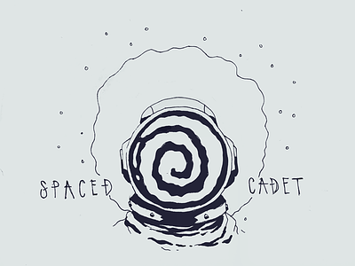 ~S P A C E D • C A D E T~ astronaut drawing illustration ink lettering sketch space stars