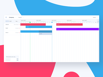 Team Management App app calendar dashboard interface management schedule ui