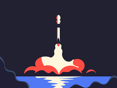 Rocket Launch animation art design flat graphic design icon illustration illustrator minimal vector