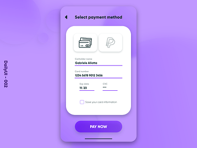 Credit Card checkout - DailyUI 002