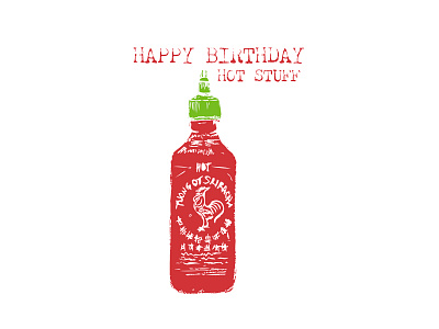 HBD Hot Stuff design illustration stationery vector