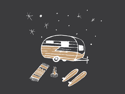 Night Camp apparel design illustration surf vector