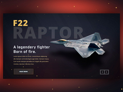 Concept - Military Website aeroplane f22 fighter military raptor ui user experience user interface ux web