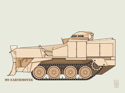 M9 Earthmuver army desert graphic machine military vector