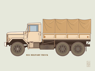 M35 Military Truck army desert graphic military truck vector