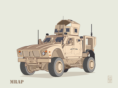 off-road vehicle - MRAP american weapons army desert graphic graphic design machine military military machine off road ui vector vehicle war
