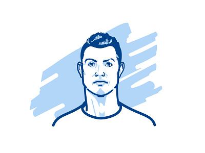 Cristiano Ronaldo dos Santos Aveiro avatar blue face football illustration player portrait ronaldo sport