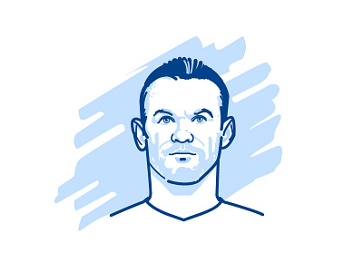 Wayne Rooney avatar blue face football illustration player portrait sport