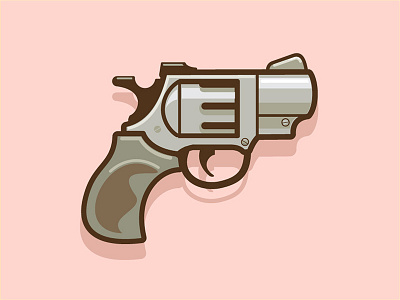 Revolver defense defensive gun illustration military pink protection revolver vector