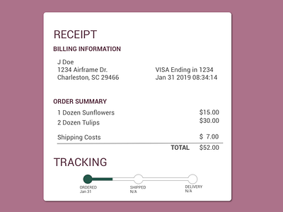 Daily UI Day 017 - Email Receipt daily 100 dailyui dailyui017 design ui uidesigner