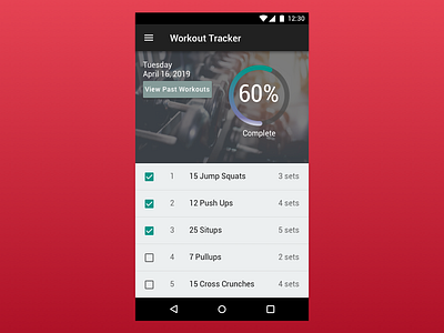 Daily UI Day 041 - Workout Tracker daily daily 100 daily 100 challenge daily art daily challenge dailyui dailyui 041 dailyui041 design materialdesign ui uidesigner workouttracker