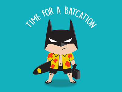 Batcation batman bruce wayne comicbook cute dc comics dccomics funny geek humor illustration kids lol superhero vacation
