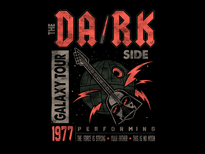 The Dark Side band tee darth vadar darth vadar graphic design graphic art graphic design pop culture pop culture design retro design rock band space star wars star wars graphic the dark side the death star tour poster tour tee vintage design